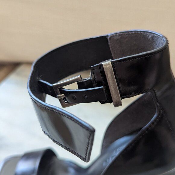 Halston Heritage Marylan Mirror Heel Sandal Black 7.5 - Picture 3 of 7